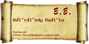 Böröndy Beáta névjegykártya